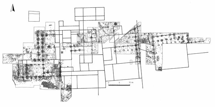 発掘調査結果によって本丸御殿の間取りを推定した図