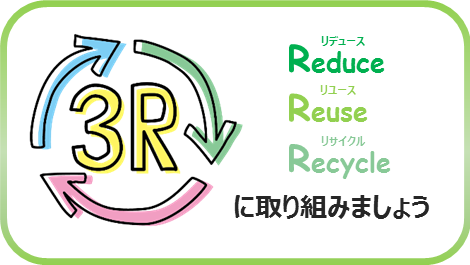 3Rに取り組みましょう （3R Reduce Reuse Recycle）