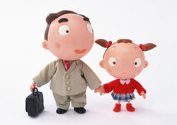 写真：父と娘の人形