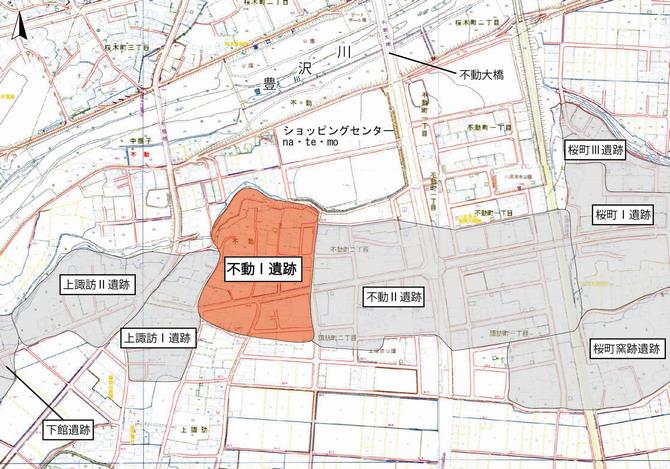 不動1遺跡位置図