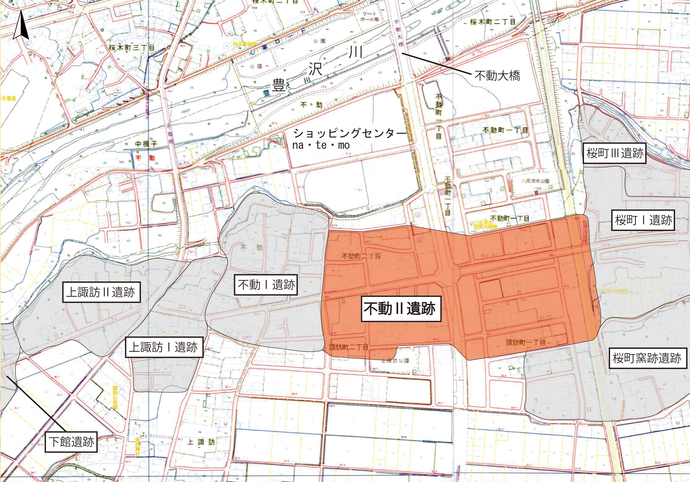 不動2遺跡位置図