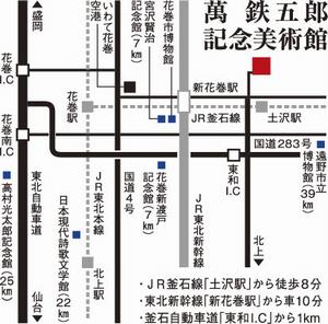 地図：萬鉄五郎記念美術館