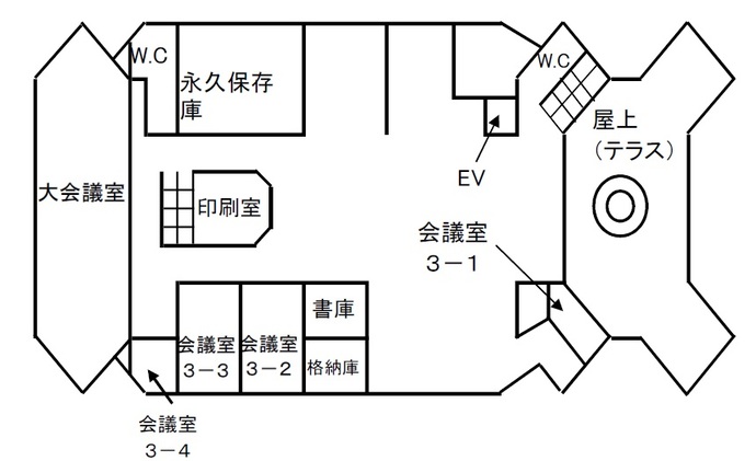 画像：石鳥谷総合支所案内図（3階）
