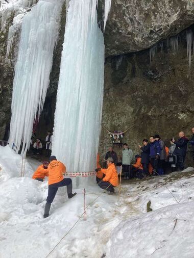 写真4:たろし滝測定会の様子