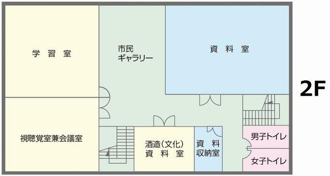 石鳥谷図書館2階案内図