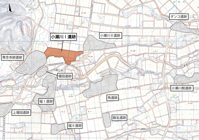 小瀬川いち遺跡の場所を示す地図