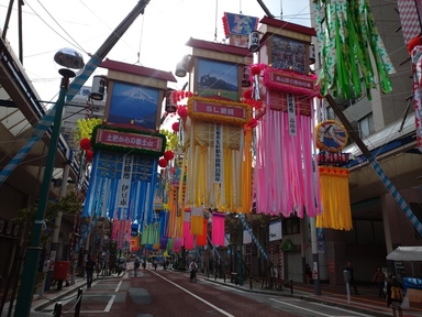 花巻市の七夕飾り