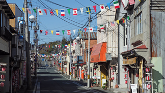 東和町 土沢商店街の風景
