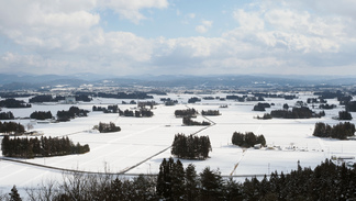 円万寺観音山からの冬景色の写真