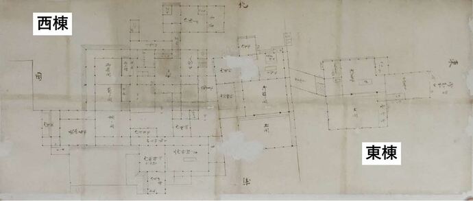松川家に伝わる本丸御殿の絵図面です