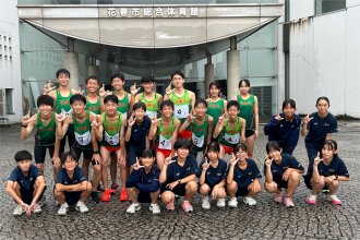 花巻市駅伝競走大会での集合写真