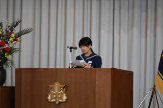 生徒代表のスピーチ