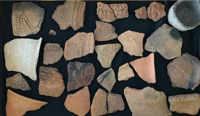 体験コーナーの市内出土土器