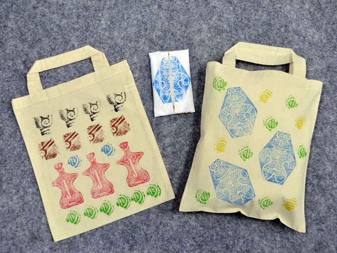 縄文デザインエコバッグ作品例