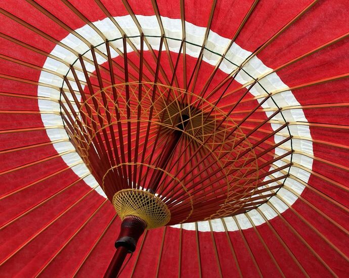 花巻傘（蛇の目傘）の内側