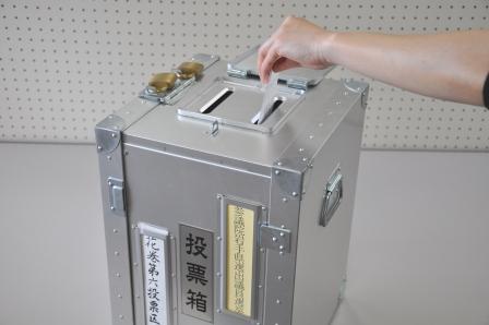 写真:投票をしているようす