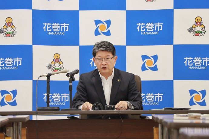 記者会見の様子